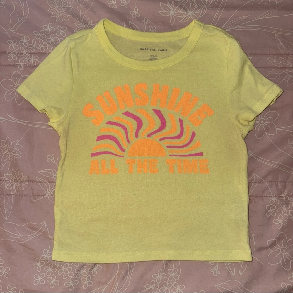 AEO sunshine crop baby tee M